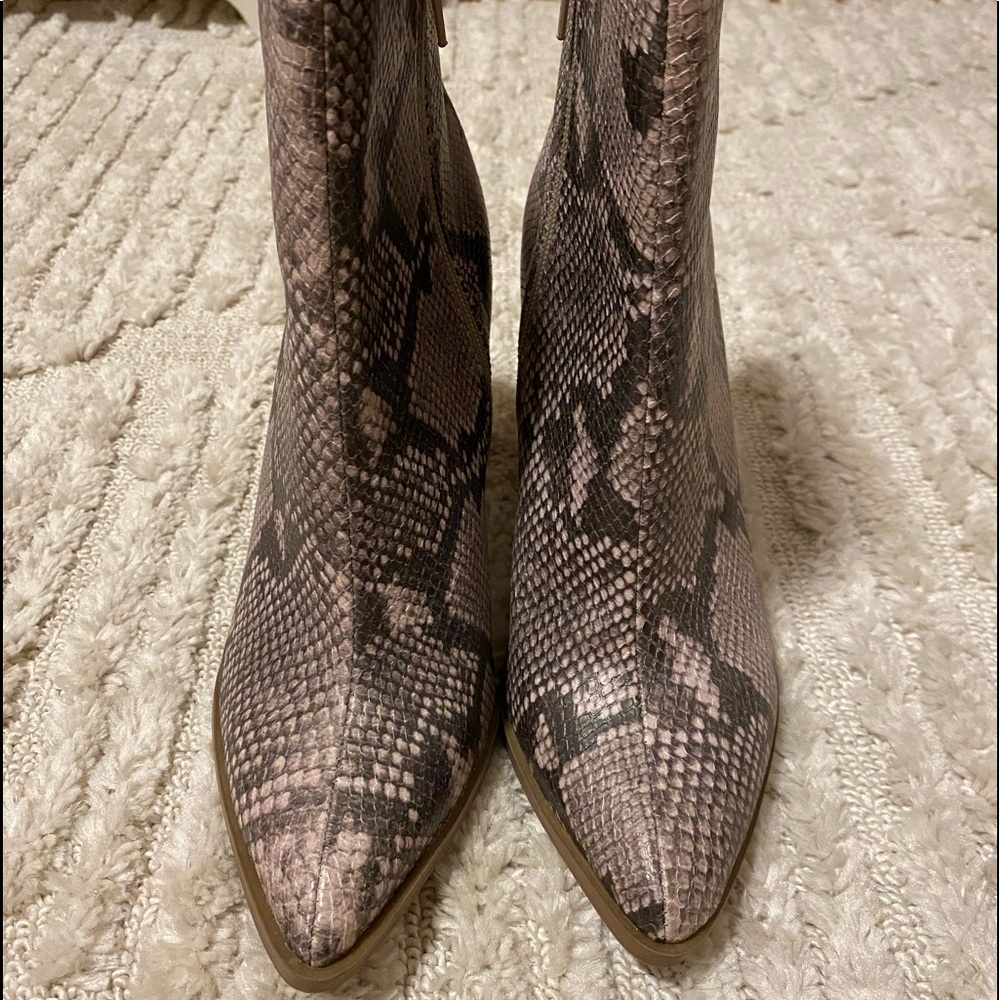 Vince Camuto snakeskin booties